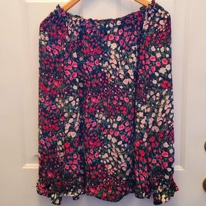 Talbots Ruffle Floral Blouse L